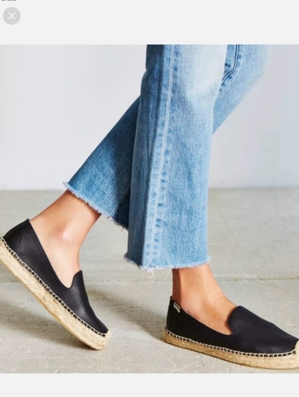 Soludos Shoe Women's Black Espadrille Slip-On Platform Anthropologie 6.5M